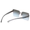 New Sunglasses Fashionable Large Box Glasses Fashion Show Half Frame Sunglasses 1205
