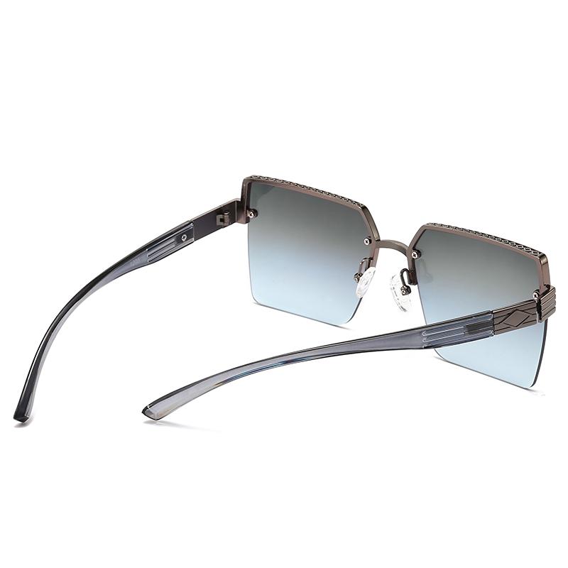 New Sunglasses Fashionable Large Box Glasses Fashion Show Half Frame Sunglasses 1205