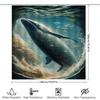 Whale Print Shower Curtain Waterproof Fabric Home Decor Bath Shower Cura Duvet Cover Underwater World Ocean Marine Life Artistic