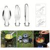 Outdoor Tableware 304 Stainless Steel 3-Piece Set: Knife, Fork, Spoon for Camping & BBQ