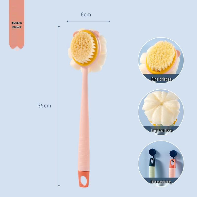 Luxuriöses Badbürsten-Set mit langem Griff und weichem Peeling-Handtuch für Frauen und Kinder