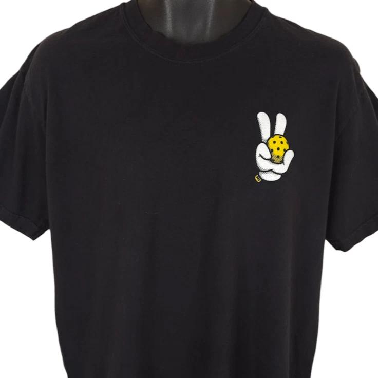 

Pickleball Friends Club 100% Cotton T-shirt Mens Tees Top Mens Size Large Black PBFC Las Vegas Made In USA M