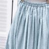 Spring Summer Fresh Solid Midi Skirt Elastic-Waisted Elegant Vintage Ladies Cotton Linen Skirt