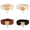 Ladies Slimming Corset Elastic Wide Waist Belt with 3D Flower Buckle Universal Women Banquet Dress Shirt Coat Corset