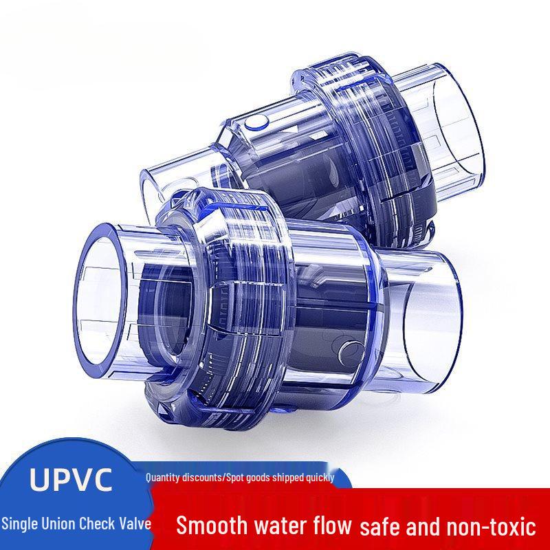 Válvula de Retenção de PVC Transparente com Rosca Única - Válvula de Parada Plástica de Aquário Sem Retorno Unidirecional (2 polegadas: 20-25-32-40mm)