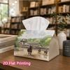 1pc, 2D Flat Printing, Tissue Box with Horse Racing Track Pattern Printed Tissue Box, Suitable for Home Gatherings, Car Decoration, Decorative Tissue 