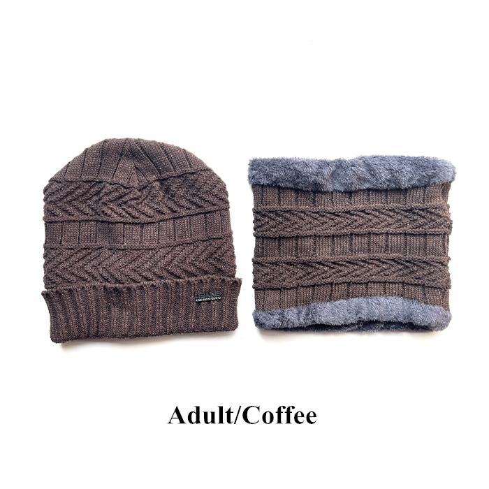 2026 New TW DDA558 Velvet Lined Thicken Ski Skull Caps Men Kids Winter Hat Scarf Set Neck Warmer Wool Knitted Beanie Hats