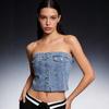 European and American Style Sexy Denim Tube Top for Women