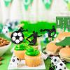 12Pcs Soccer Cake Decoration paper Soccer Ball Cupcake Toppers Sport Cupcake Picks Football Theme Birthday Cake Toppers