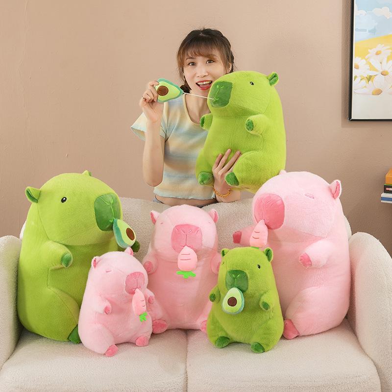 Summer Watermelon Strawberry Capybara Doll Children's Pulling Line Corn Carrot Avocado Kapibala Doll