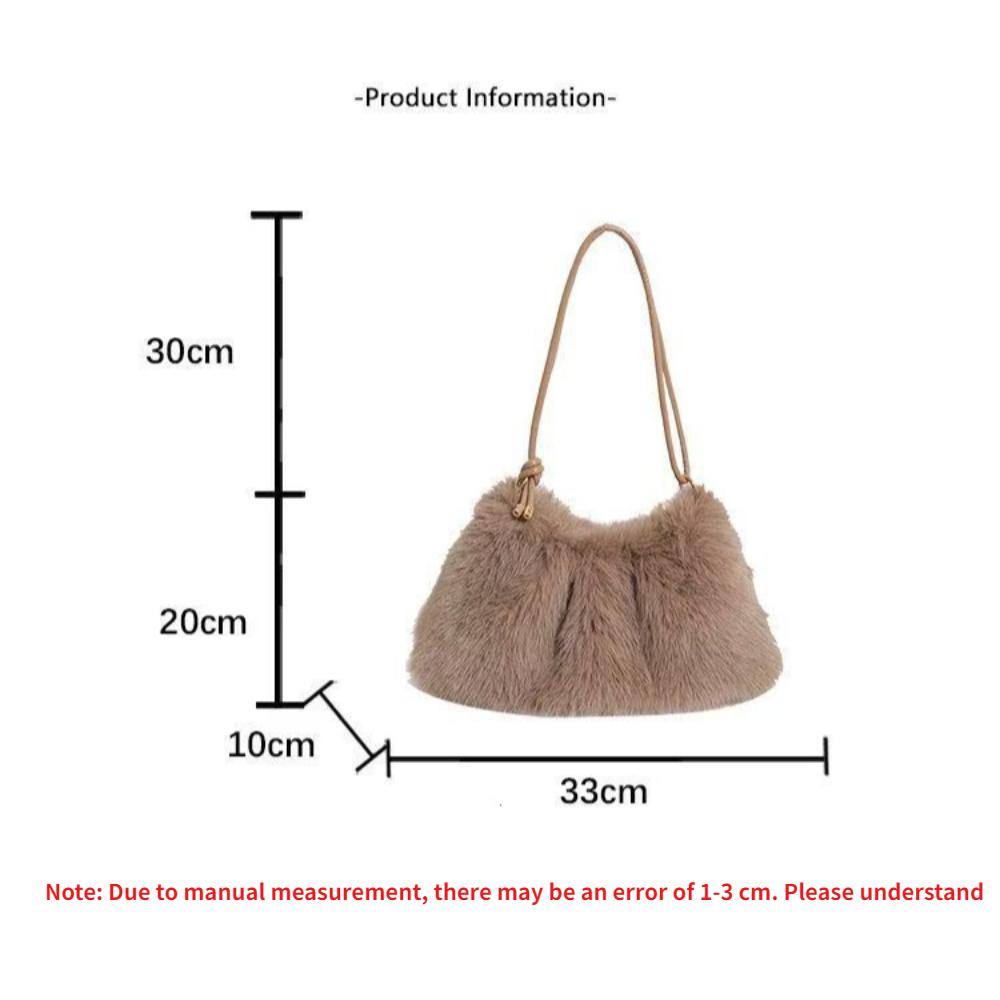 Women Faux Rabbit Fur Plush Shoulder Bag Elegant Soft Crossbody Handbag Fashionable Fluffy Purse Gift For Friends