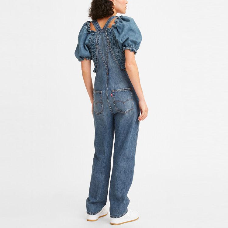 Levis SS22 Μπλε Σαλόπετες Τζιν Φαρδιές Μονόχρωμες Γυναικείες Σαλόπετες Μπλε 85315-0014