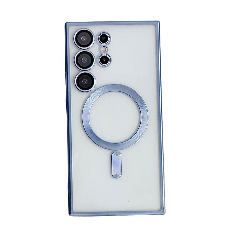 Magnetic Snap-on Phone Case Galaxy S25 Ultra S23 Note20 TPU Titanium Matte Electroplated Cover
