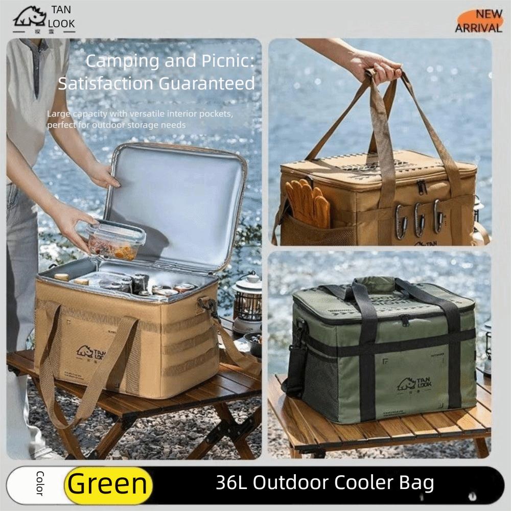 

Waterproof Inner Camping Heat Storage Bags Foldable Storage Boxes New Insulation Bag Outdoor 36L зелений