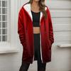 Women's Gradient Print Fashionable Loose Zipper Fleece Hoodie Jacket
