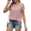 Damen O-Ausschnitt Kurzarm Lockerer Sitz Basic Sommer T-Shirt Weich Atmungsaktiv Lässig Zum Layering Raglan Oberteile