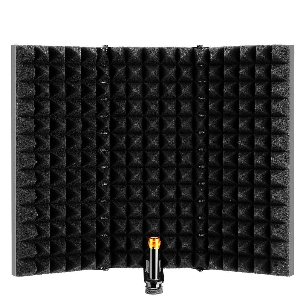 AGPTEK Microphone Isolation Studio Microphone Sound Absorbing Foam Marantz Vocal Reflection Microphone Stand Sound Shield Recording Sound Absorbing