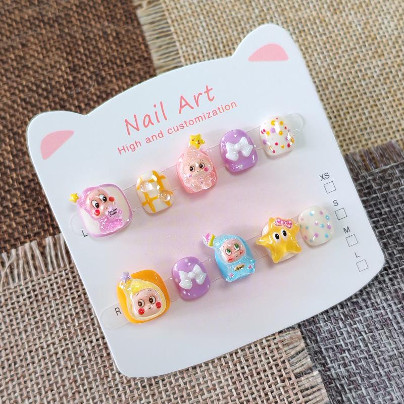 Handmade Cute Star & Kids Cartoon Nail Art Stickers In Playful Colors