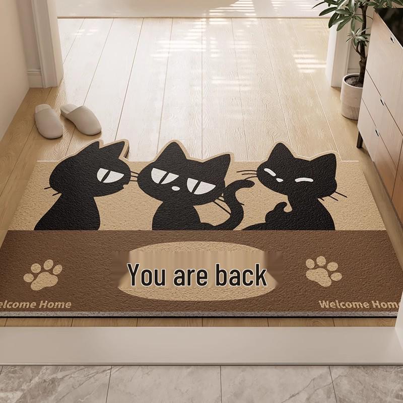 

Мультяшный нескользящий коврик для входной двери - Режущийся, с грязе- и влагоуловителем, с текстурой шелкового кольца для прихожих 40x60cm