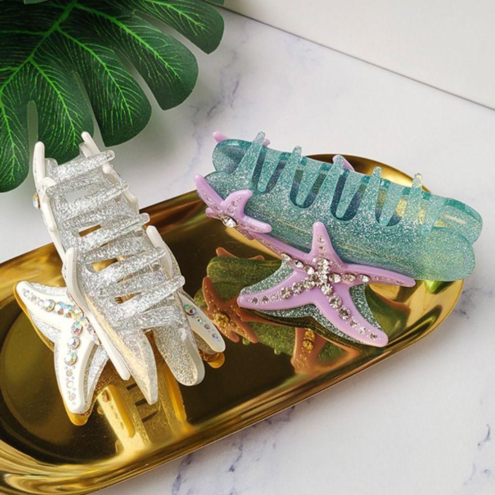 Essigsäure Seestern Haarklammer Strass Großer Haifischclip Elegante Acetat Haarkralle Party