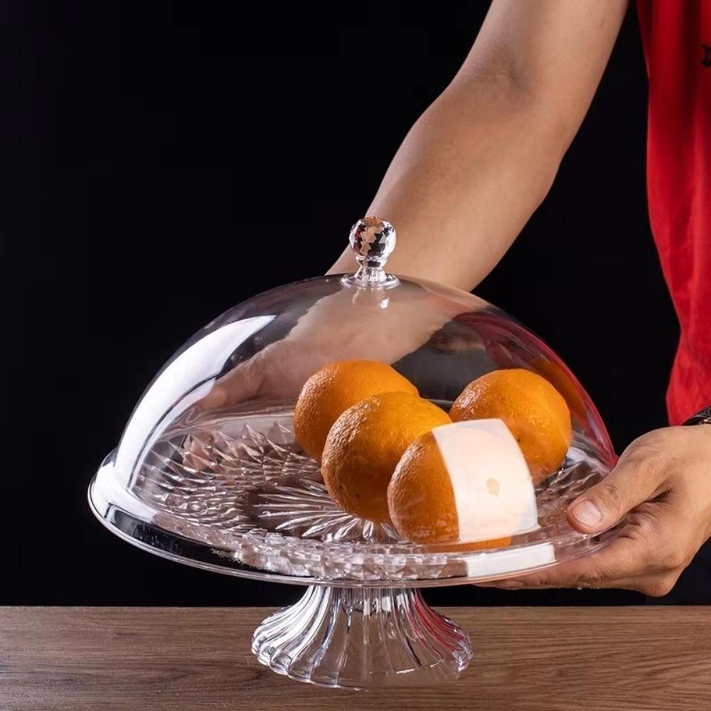 with Lid Cake Dome Plate PVC Cake Stand New Food Display Tray  Dessert Storage