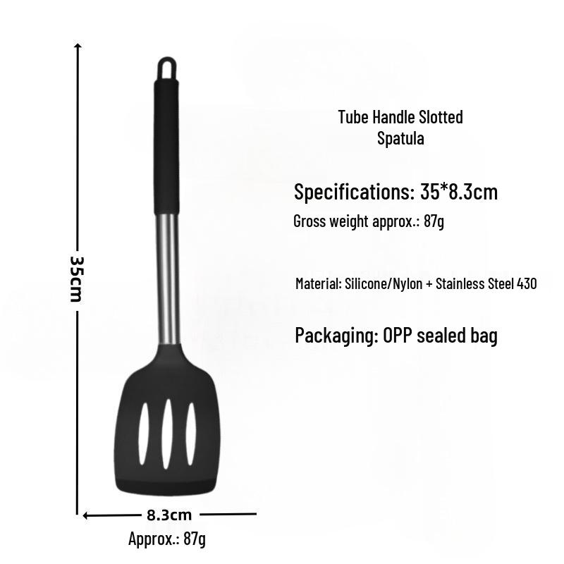 Antihaft-Silikon-Winkelspatel mit Schlitzen zum Braten und Kochen