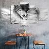 Wolfspaar Schöne Wildtier-Szene 5-teilig Fünfteiliges Wandleinwandbild Moderner Poster-Bilder Home Decor Geschenk für Ihn für Sie