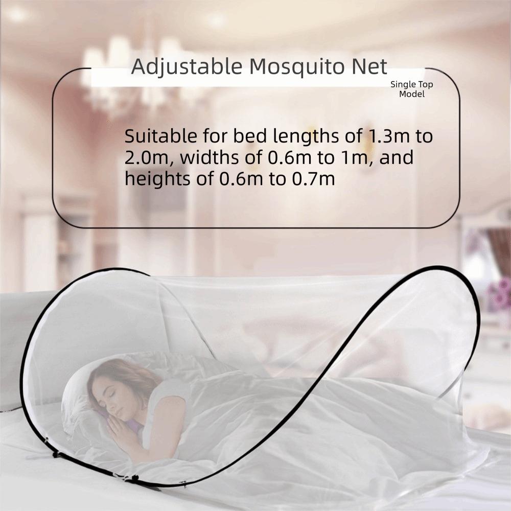

Foldable Portable Mosquito Net Easy Installation Single Bed Pop Up Mosquito Net Large Space Encrypted Mesh Mosquito Netting Tent чорний