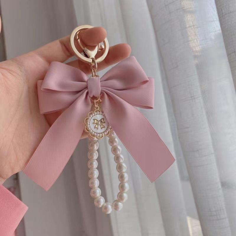 Keychain with bow, Large bow tie,Carrying bag for hanging,Ornament,Bag decorations,DIY headphone case,Accessories