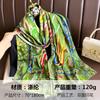 Women S Double Sided Printed Watercolor Long Scarf Thin Elegant Shawl