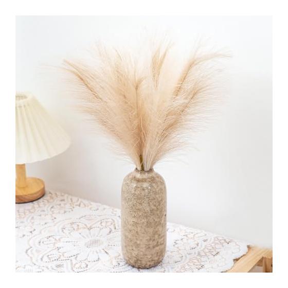 Pampas Grass Artificial Flowers 12 Pieces 48cm Pampas Fluffy Fake Dried Flower Style Decoration DIY 3 Colors