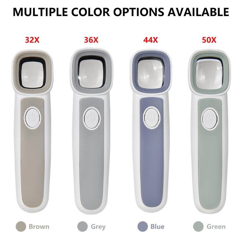 Handheld Magnifying Glass with LED High Power Lens Illuminates Reading Magnifier with 3 LEDs for Senior & Hobbyists