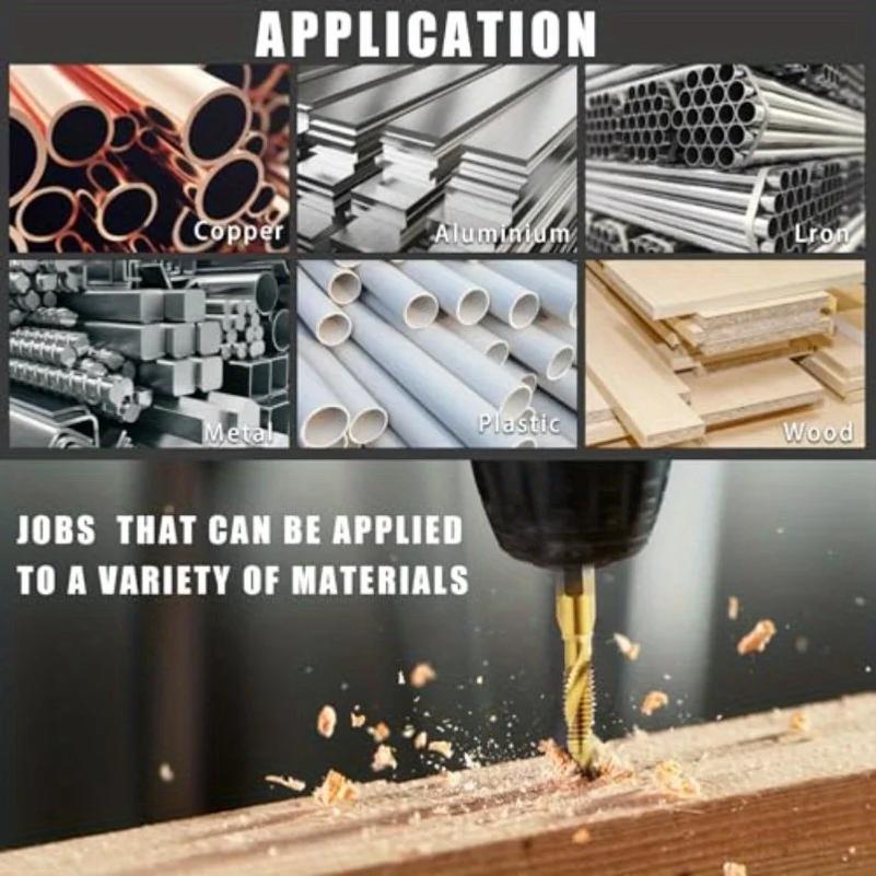 Drill Tap Set With Quick-Change Adapter Of 13Pcs, 6 SAE Sizes, 6 Metric Sizes, Combination Drill And Tap Set