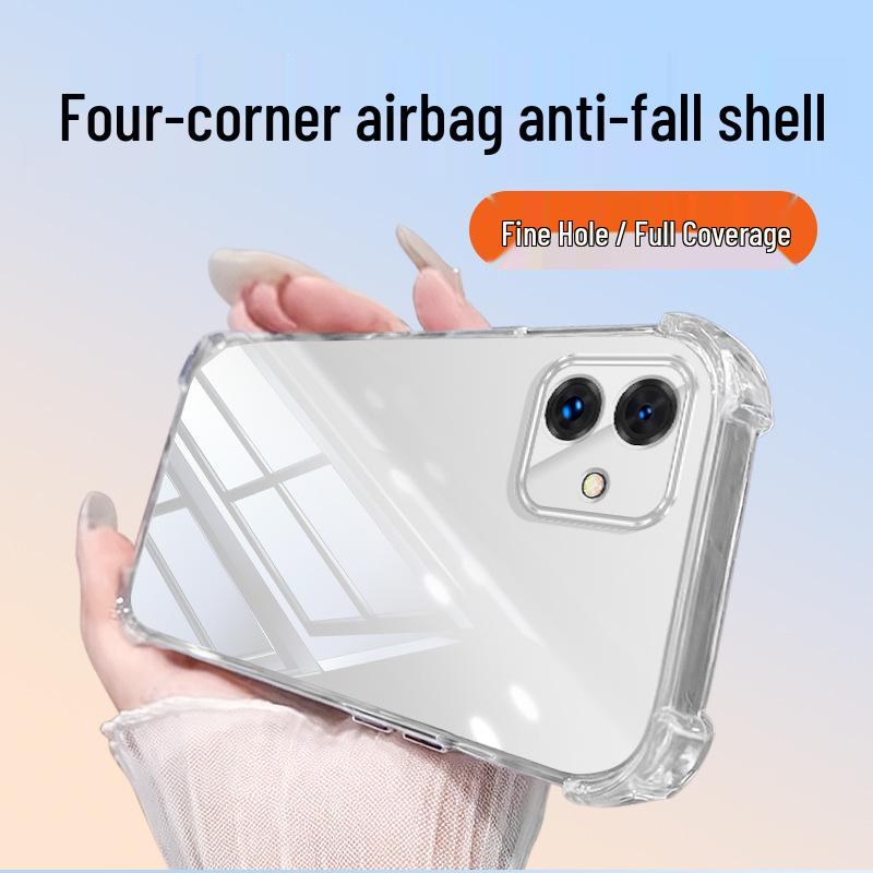 Honor Play6T/Play6T Pro/Play6C Transparent TPU Drop-Proof Phone Case with Shock-Absorbing Airbag Corners