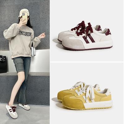 Damen Frühling neue Damen Freizeitsport Damenschuhe vielseitig und bequem Leder Retro Damen