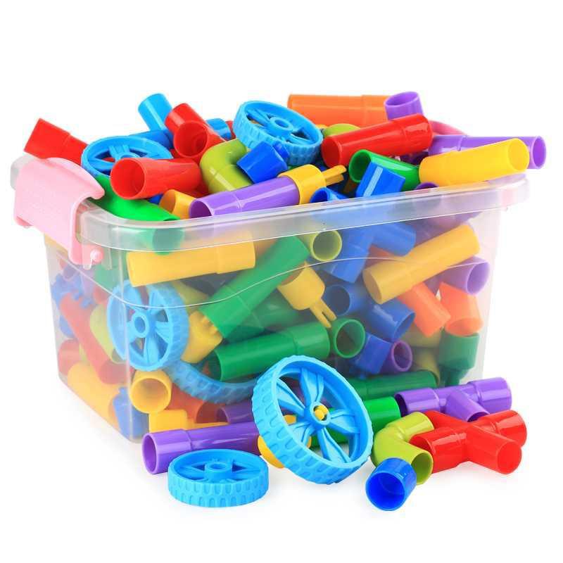DIY Water Pipe Building Blocks Toys for Children Kids Tunnel Construction Educational Toys Brick for Boy Girl Gift