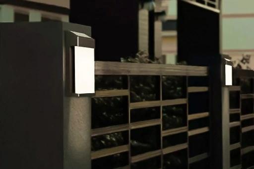 Lampa Solarna Led Elewacyjna Zewnętrzna Ścienna Kinkiet Czarny Matowy Ip65