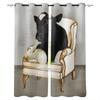 Animal Cow Color Oil Painting Window Curtains Bedroom Kitchen Drapes Panel Curtains for Living Room Christmas Home Decor