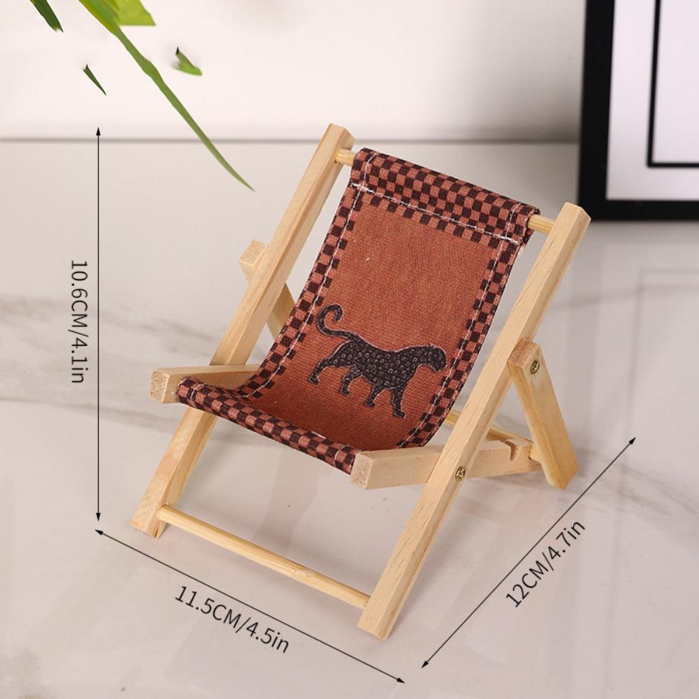 Mini 1/12 Dollhouse Chair Wood Dollhouse Deck Chair Model  Doll House Furniture Accessories