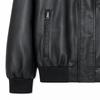 Ggpx New York Men S Gray Hooded Color Block Leather Jumper Gq8jp014f