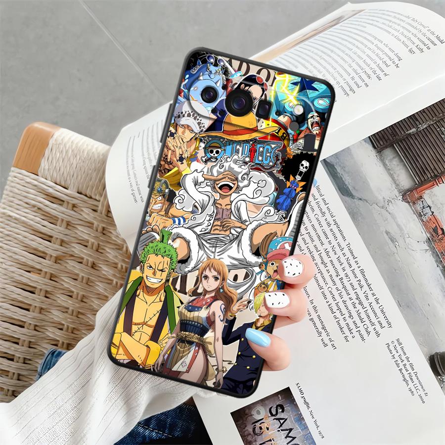 O-One Pieces Luffys Black Soft Shell Phone Case for Google Pixel 8a 7a 10 9 Pro XL 6a 6 7 8 Pro 9a