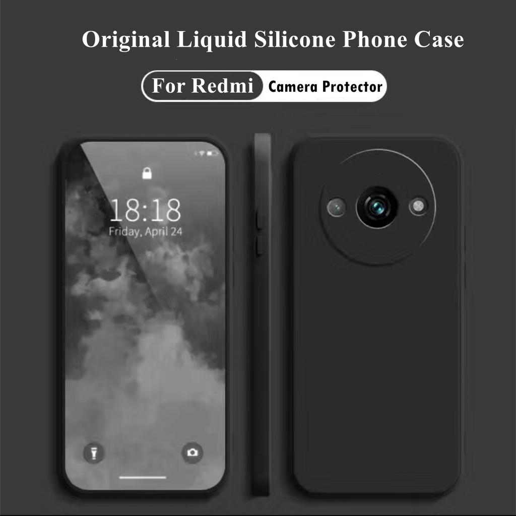Liquid Silicone Case For Redmi A3 Case CoverXiaomi Redmi A3 Funda Coque Soft TPU Protective Phone Back Bumper Redmi A3
