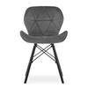 LAGO Velvet chair - gray / black legs x 1