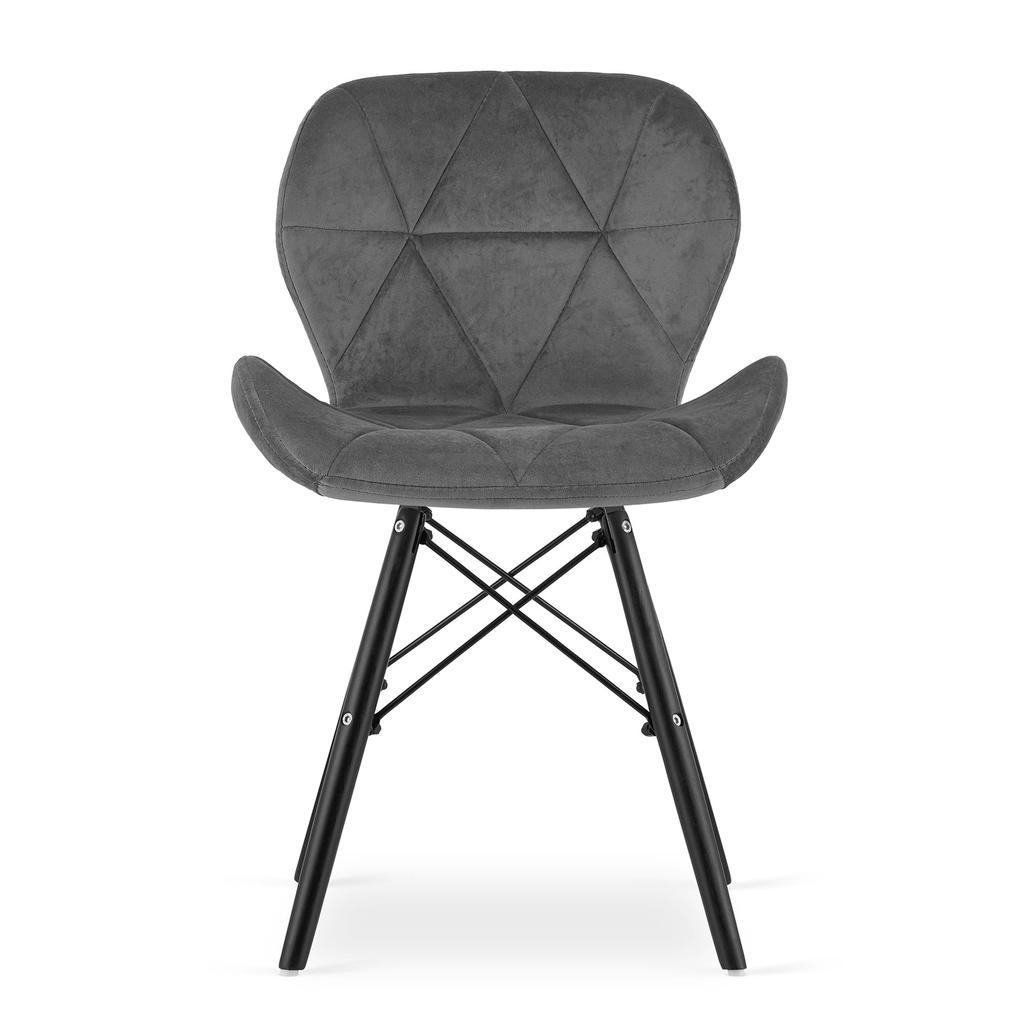 LAGO Velvet chair - gray / black legs x 1