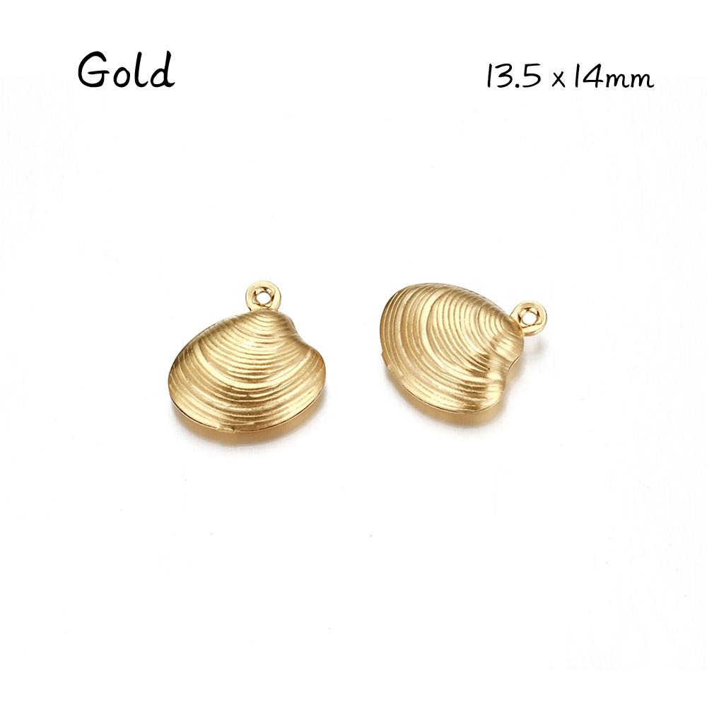 10pcs Stainless Steel Starfish Charms Shell Pendant Gold Color Necklace Bracelet Accessories for Jewelry Making Findings DIY