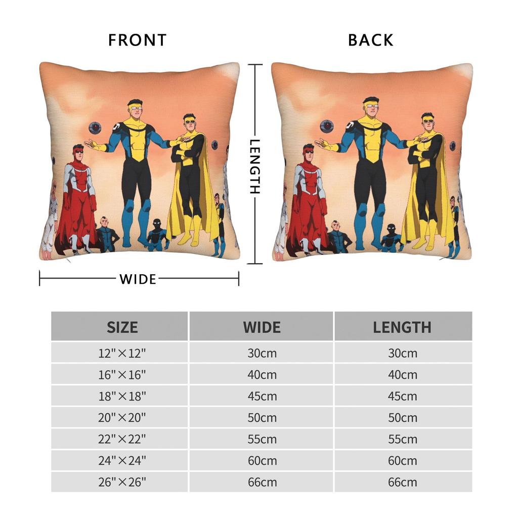 Anime Invincibles Pillow Case Soft Pillow Cover Cute Funny Pillowcases For Sofa Couch Bed Living Room