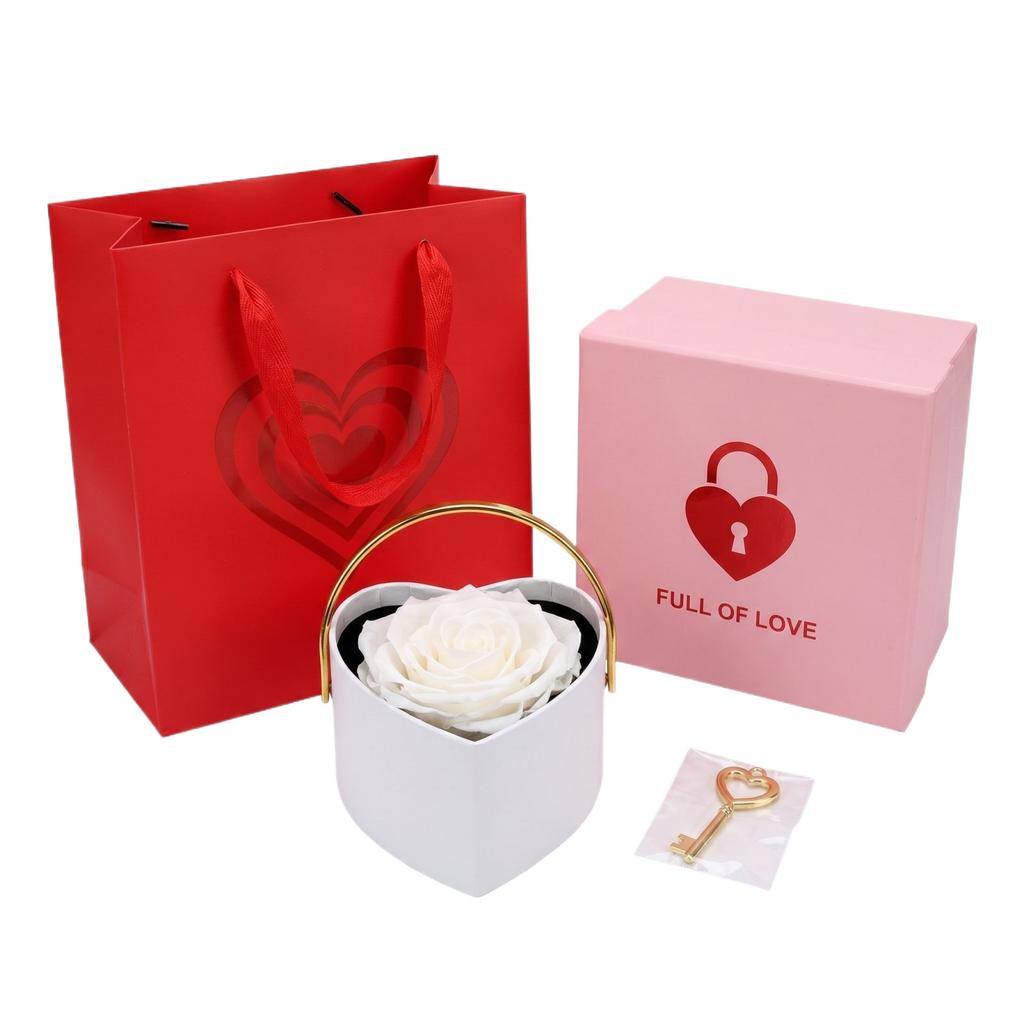 Heart Lock Rose Gift Box For Mother's Day, Jewelry Packaging Box For Rings