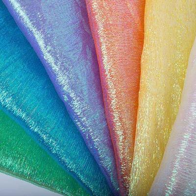 100X120CM Iridescent Wrinkle Tablecloth With Colorful Tulle Shining Rough Fabric For Costumes Wedding Mermaid Birthday Party Decoration Supplies