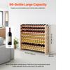 SucceBuy 96 Bottle Stackable Modular Wine Rack 8-Tier Floor Freestanding Wine Storage Rack For Kitchen Cellar and Bar Natural