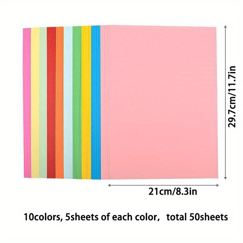 50Sheets Colored Cardstock Paper 8.3 X 11.7inch, 230gsm/85lb Card Stock Paper for Scrapbook, Craft, Menus, Invitations (10 Assorted Colors)